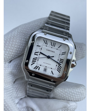 (준비완료/특급배송)NO.3131/BV공장 까르띠에 산토스 40MM 2018 스틸 화이트다이얼 브슬